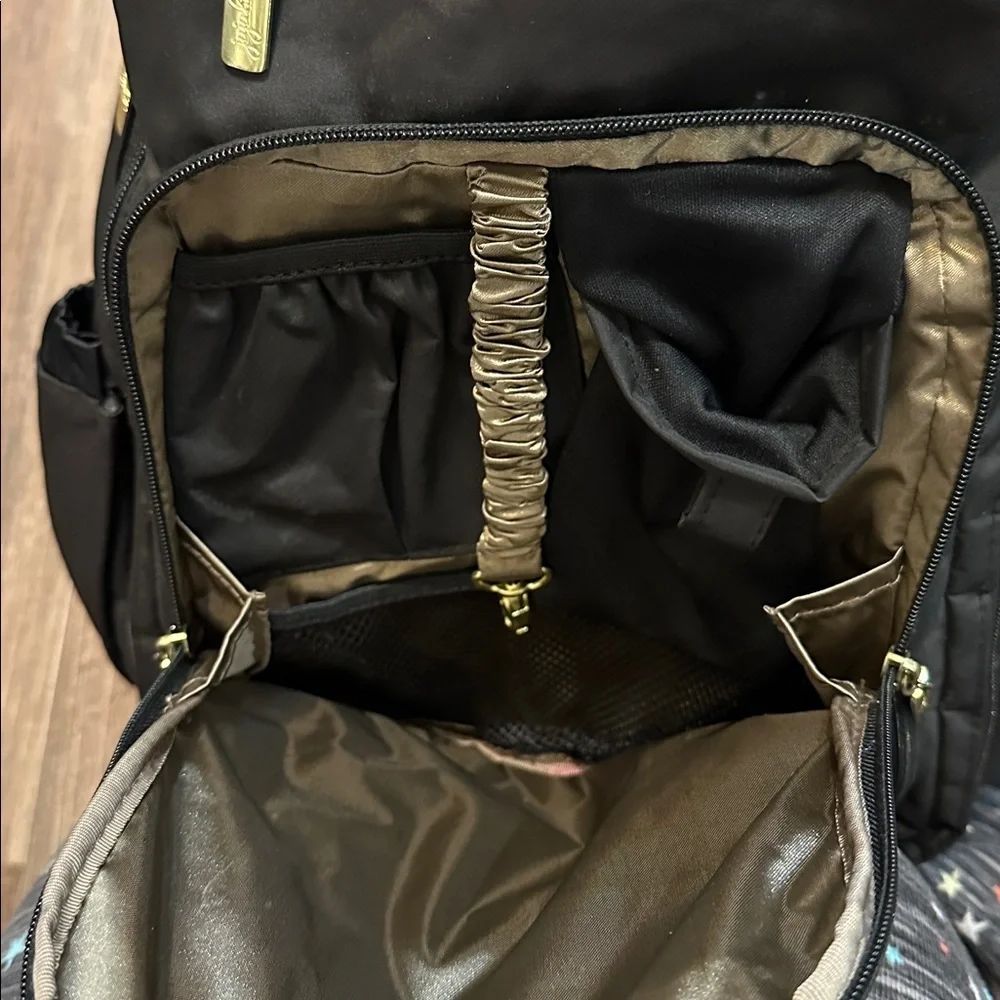 Jujube Backpack Diaper Bag Black & Gold‎ with 2 pouches